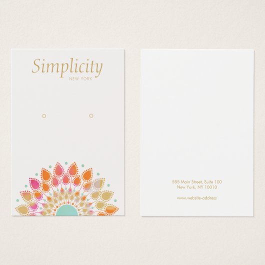 Farbenfrohe Schmuckkarte mit Blumenerden (Vorne & Hinten)