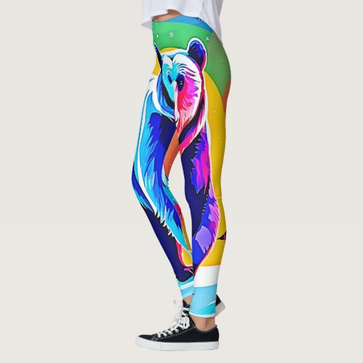 Farbenfrohe Schneebar Kunst Leggings (Links)