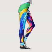 Farbenfrohe Schneebar Kunst Leggings (Rechts)