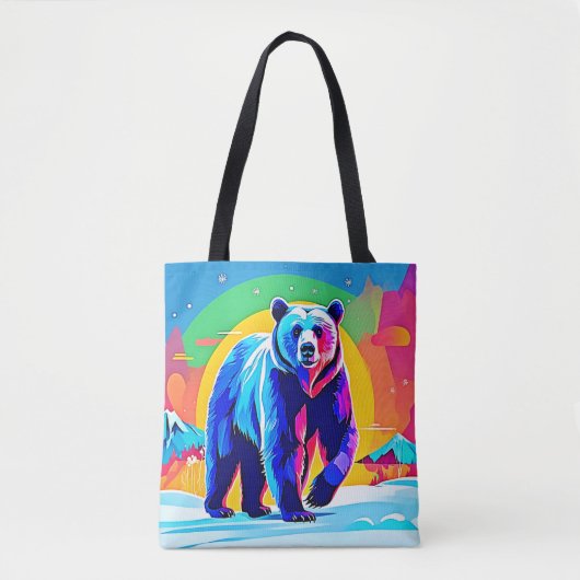 Farbenfrohe Schneebar Kunst Tasche (Vorderseite)