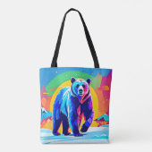 Farbenfrohe Schneebar Kunst Tasche (Rückseite)