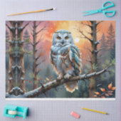 Farbenfrohe Schneeeule im Urwald Seidenpapier (Basteln)