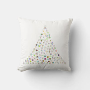 Farbenfrohe Schneeflocke Frohe Weihnachtsbaum Kissen