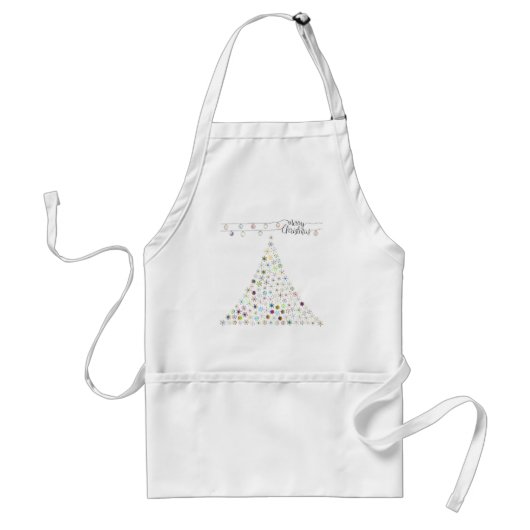 Farbenfrohe Schneeflocke Frohe Weihnachtsbaum Schürze (Vorne)