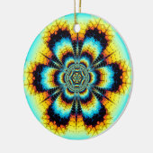 Farbenfrohe Schneeflocke Keramik Ornament (Links)