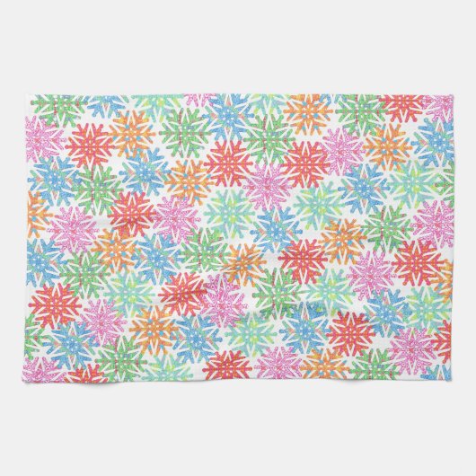 Farbenfrohe Schneeflocke Küchentücher (Horizontal)