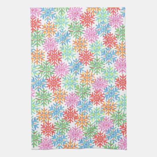 Farbenfrohe Schneeflocke Küchentücher (Vertikal)