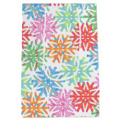 Farbenfrohe Schneeflocke Mittlere Geschenktüte (Rückseite)