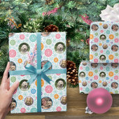 Farbenfrohe Schneeflocken 3 Foto Geschenkpapier