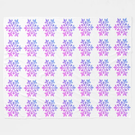 Farbenfrohe Schneeflocken Fleece Blankon (Vorderseite (Horizontal))