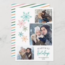 Farbenfrohe Schneeflocken Foto Aquamarin glücklich