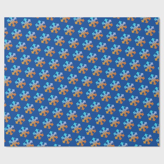 Farbenfrohe Schneeflocken Geschenkpapier (Flach)