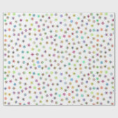 Farbenfrohe Schneeflocken Geschenkpapier (Flach)