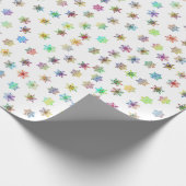 Farbenfrohe Schneeflocken Geschenkpapier (Ecke)