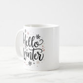 Farbenfrohe Schneeflocken Hallo Winter Elegante We Kaffeetasse (Vorderseite Links)