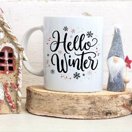 Farbenfrohe Schneeflocken Hallo Winter Elegante We Kaffeetasse