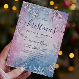 Farbenfrohe Schneeflocken Holiday Office Party Einladung