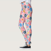 Farbenfrohe Schneeflocken im rosa Urlaubsmuster Leggings (Links)