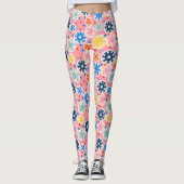 Farbenfrohe Schneeflocken im rosa Urlaubsmuster Leggings (Vorderseite)