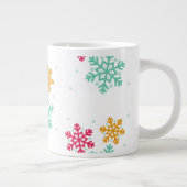 Farbenfrohe Schneeflocken Jumbo-Tasse (Rechts)