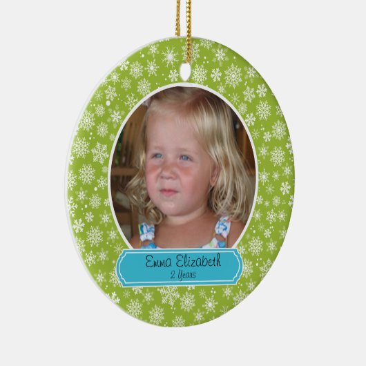 Farbenfrohe Schneeflocken Keramikornament (Rechts)