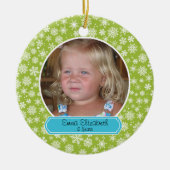 Farbenfrohe Schneeflocken Keramikornament (Vorne)