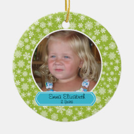 Farbenfrohe Schneeflocken Keramikornament