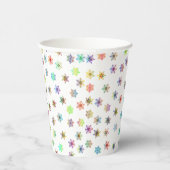 Farbenfrohe Schneeflocken Pappbecher (Rechts)