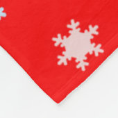 Farbenfrohe Schneeflocken Red Blankon Fleecedecke (Ecke)