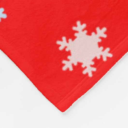 Farbenfrohe Schneeflocken Red Blankon Fleecedecke (Ecke)