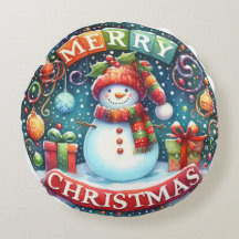 Farbenfrohe Schneemann & Ornamente Weihnachten Kis