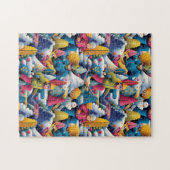 Farbenfrohe Schneeskifahrer Collage Puzzle (Horizontal)
