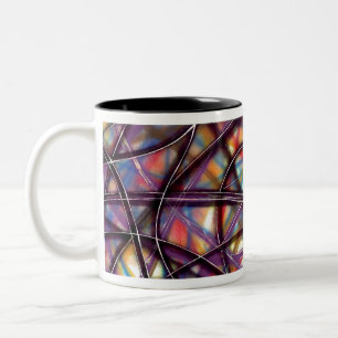 Farbenfrohe Schnittlinien Zweifarbige Tasse
