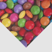 Farbenfrohe Schokoladenkanäle Seidenpapier (Ausschnitt)