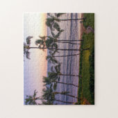 Farbenfrohe schöne Beach Resort Green Palm Trees Puzzle (Vertikal)