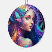 Farbenfrohe schöne Fee Keramik Ornament (Links)