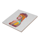 Farbenfrohe schöne Girl Art Abstract Design Throw Fliese (Seite)