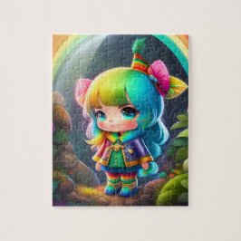 Farbenfrohe, schöne kleine Niedliche Elf Girl Puzzle