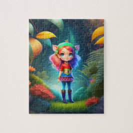 Farbenfrohe, schöne kleine Niedliche Elf Girl Puzzle