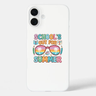 Farbenfrohe "School's Out"-Design iPhone 16 Plus Hülle