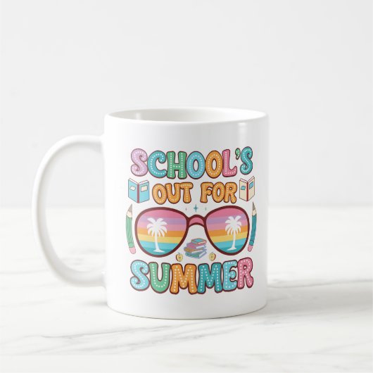 Farbenfrohe "School's Out"-Design Kaffeetasse (Links)