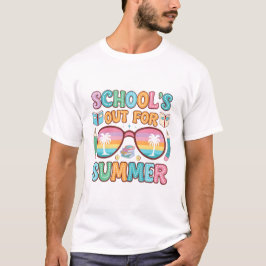 Farbenfrohe "School's Out"-Design T-Shirt