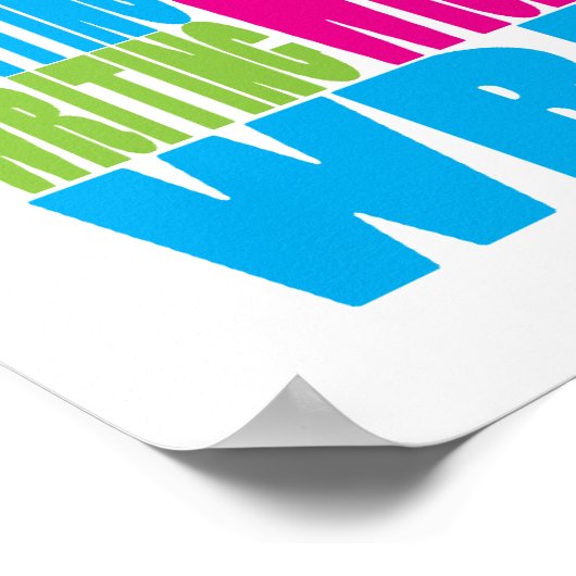 Farbenfrohe Schrift Poster (Ecke)