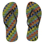 Farbenfrohe Schriftzeichen Badesandalen (Fußbett)