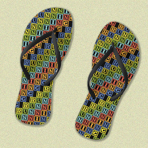Farbenfrohe Schriftzeichen Badesandalen