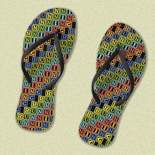 Farbenfrohe Schriftzeichen Badesandalen