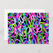 Farbenfrohe Schriftzeichen Postkarte (Vorne/Hinten)