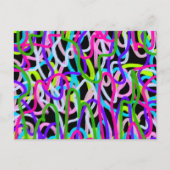 Farbenfrohe Schriftzeichen Postkarte (Vorderseite)