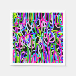 Farbenfrohe Schriftzeichen Serviette