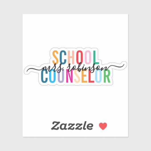 Farbenfrohe Schulberater Personalisierter Skriptna Aufkleber (Blatt)